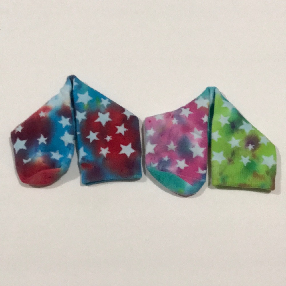 NWT Homemade Tye Dye Star Crazy Socks